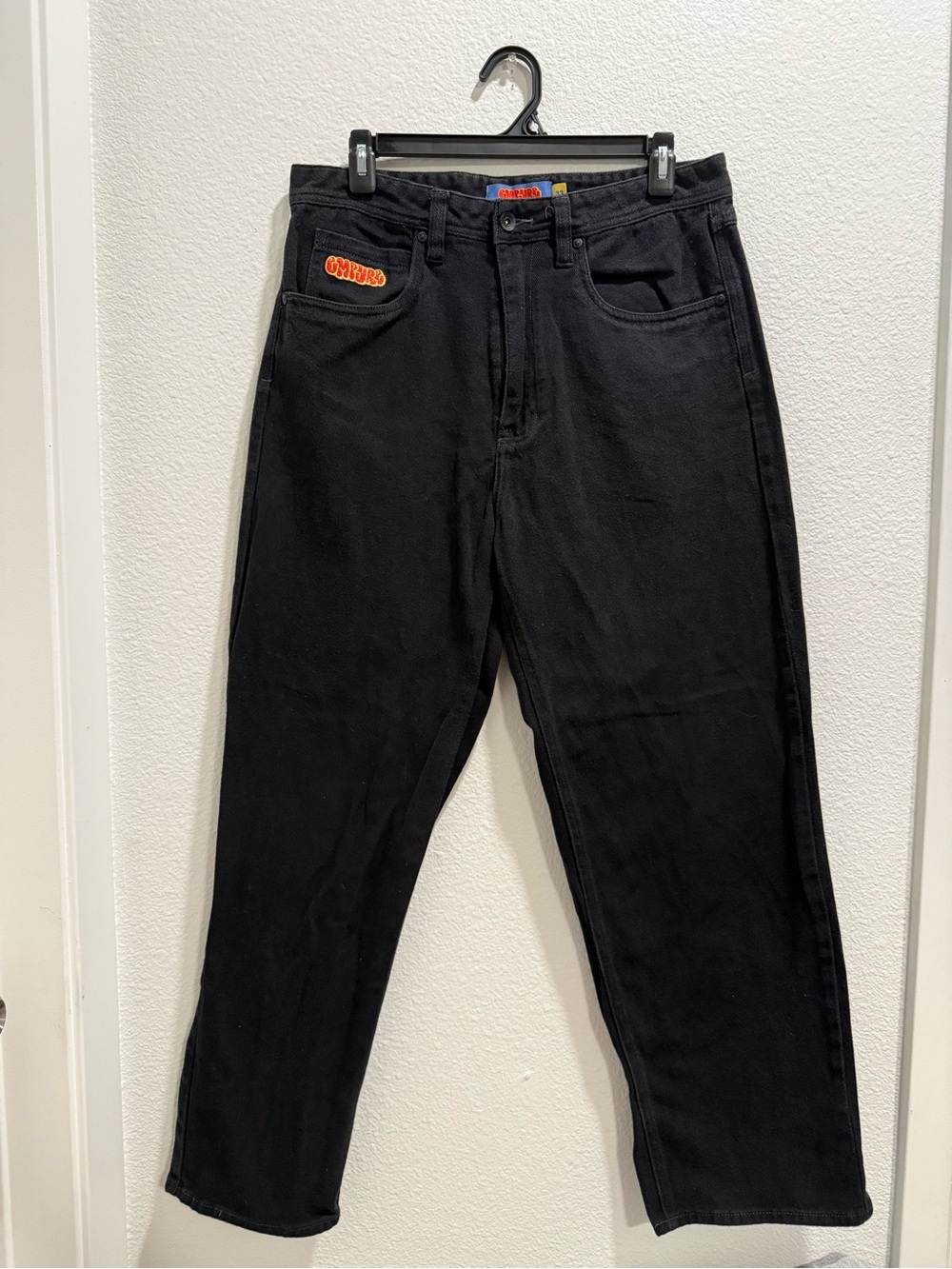 Empyre Men's Black Dark Wash Denim Jeans Straight Fit Mid Rise
